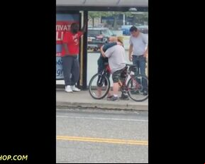 Husband catches his wife cheating at the bus stop after sex