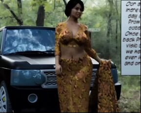 Indian sister-in-law in the jungle with a car driver