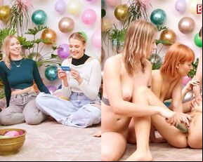 Ersties - Lesbische 5er-Orgie beim Dare Ring Game