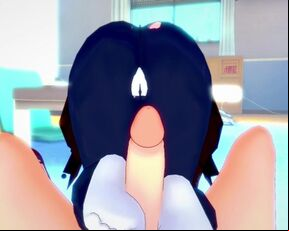 POV Hentai Footjob from Fuyumi Todoroki from Boku No Hero Academia